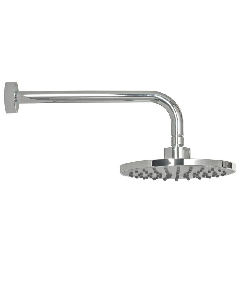 Lenan Round 200 Shower Head & 300 Wall Shower Arm - Grey Face