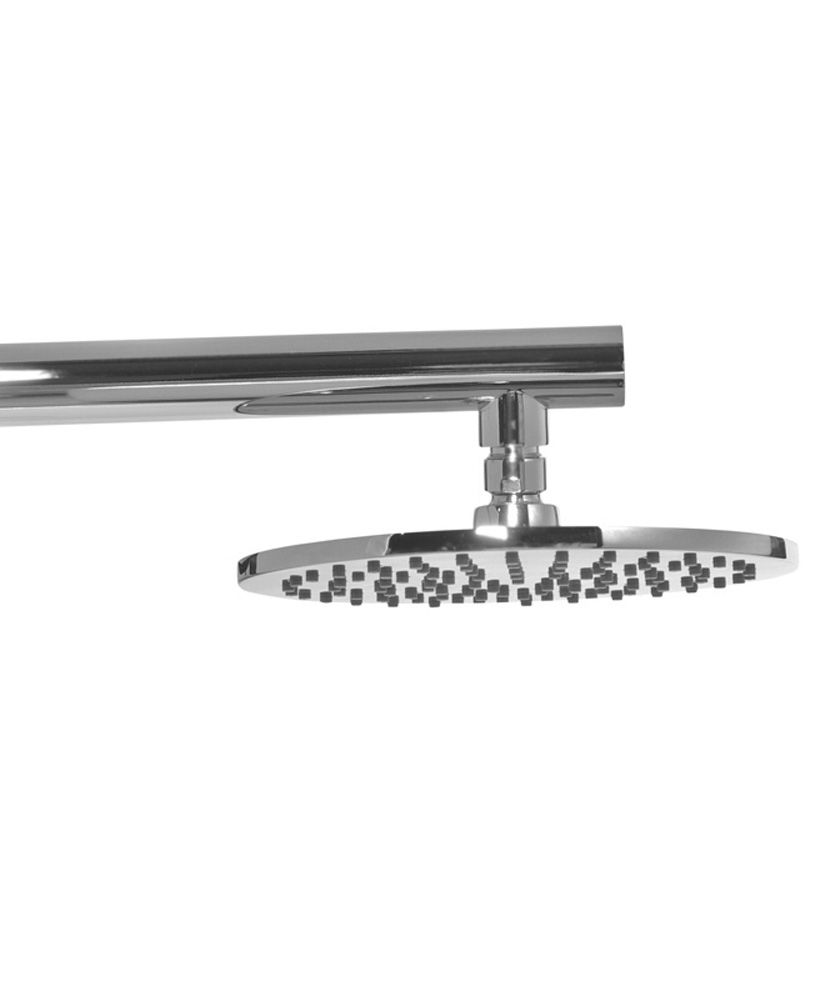 Lenan Round 200 Shower Head & 440 Luxury Wall Shower Arm - All Chrome