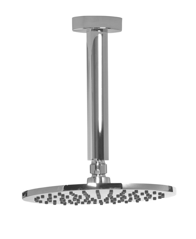 Lenan Round 200 Shower Head & 200 Ceiling Shower Arm - All Chrome