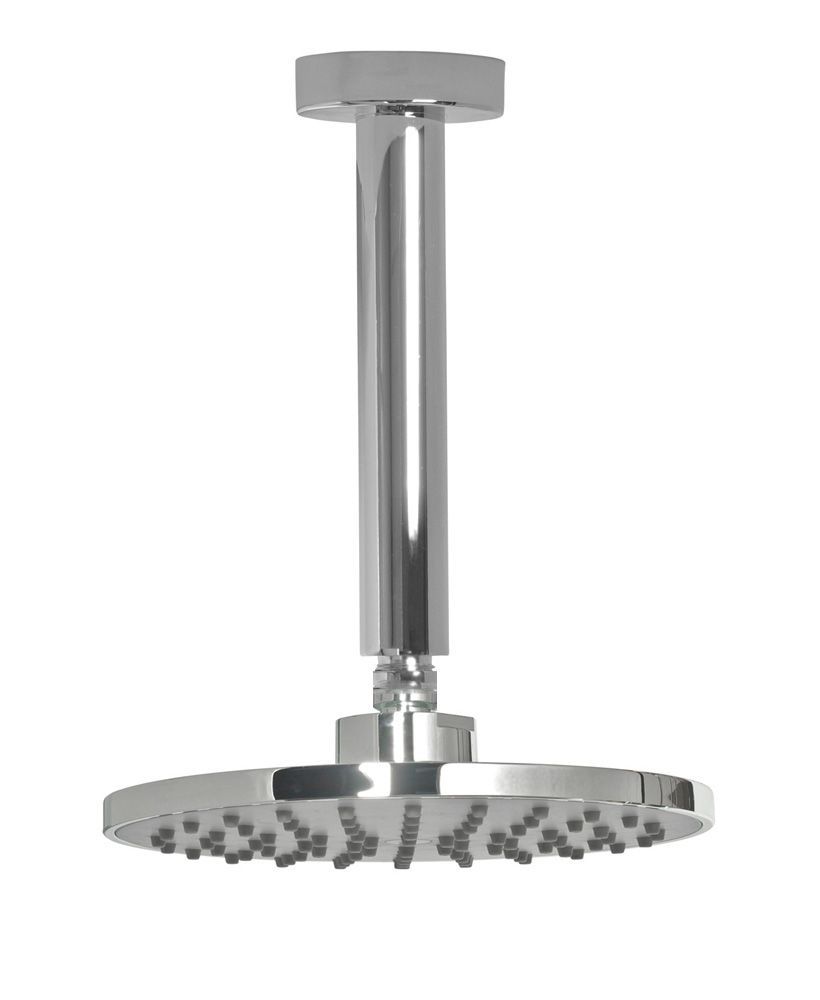 Lenan Round 200 Shower Head & 200 Ceiling Shower Arm - Grey Face