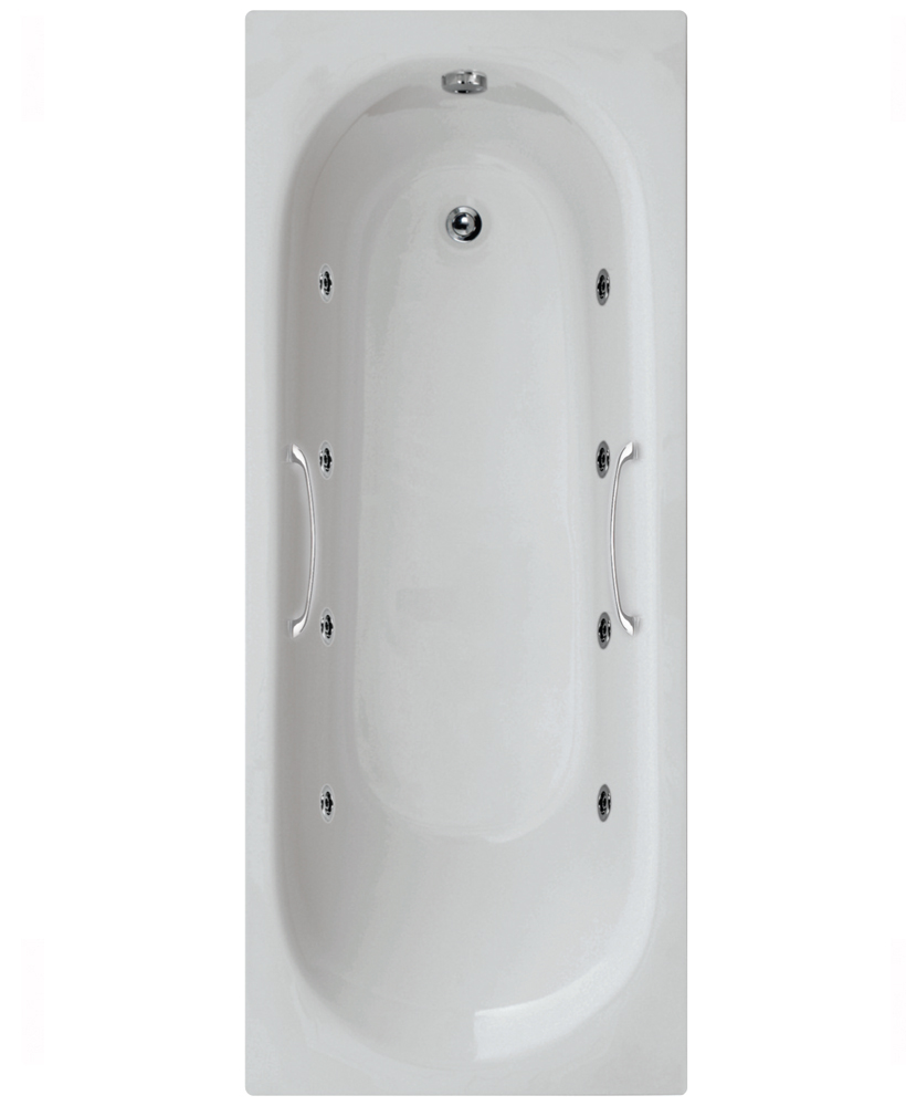 Leyton 1700 x 700 Twin Grip Single Ended 8 Jet Whirlpool Bath