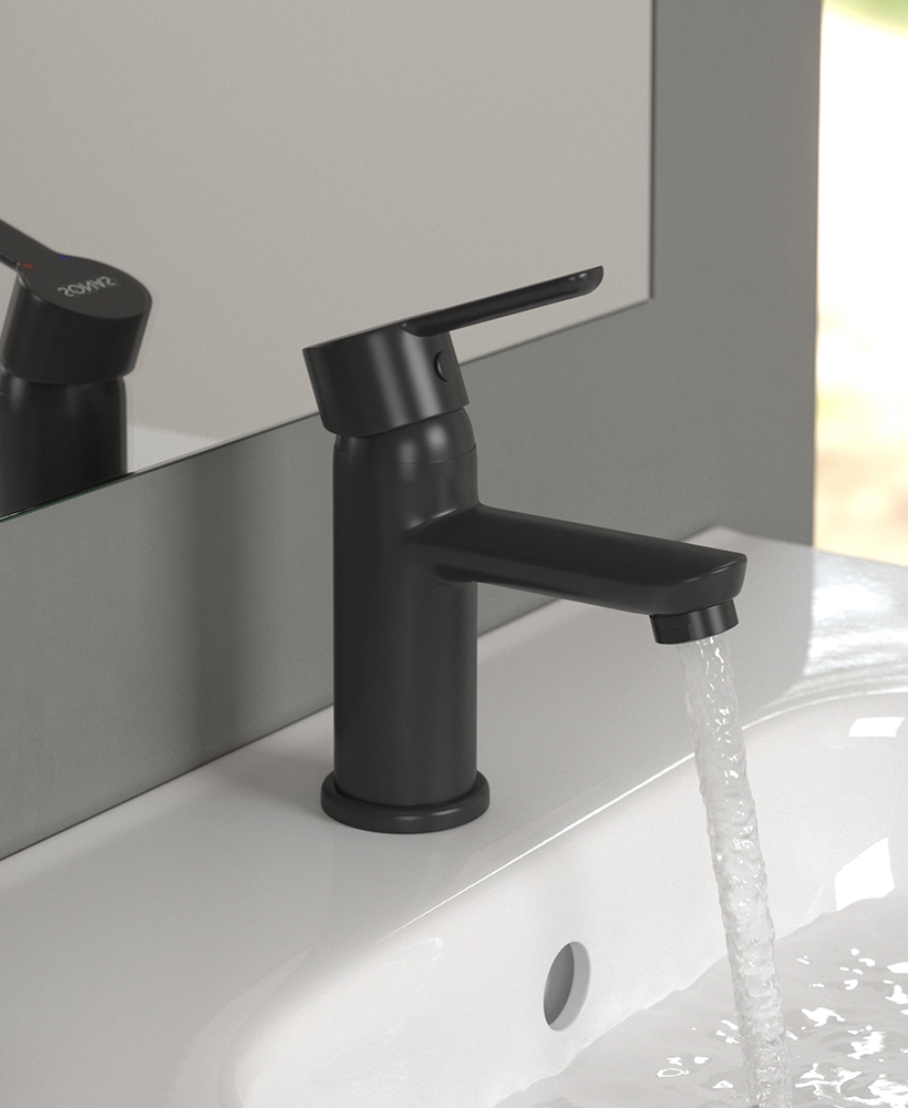 Nena Black Cloakroom Basin Mixer with FREE Click Clack Waste