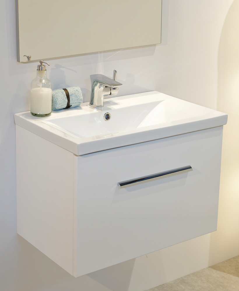 Vanore White Slimline 60cm Wall Hung Vanity Unit ** Further Reductions**
