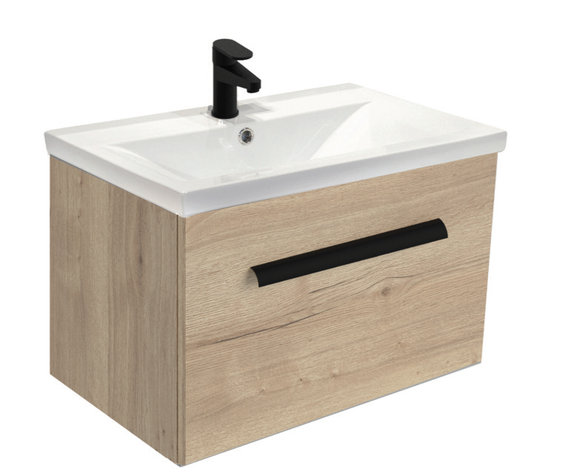 Vanore Halifax Oak Slimline 50cm Wall Hung Vanity Unit ** Further Reductions**