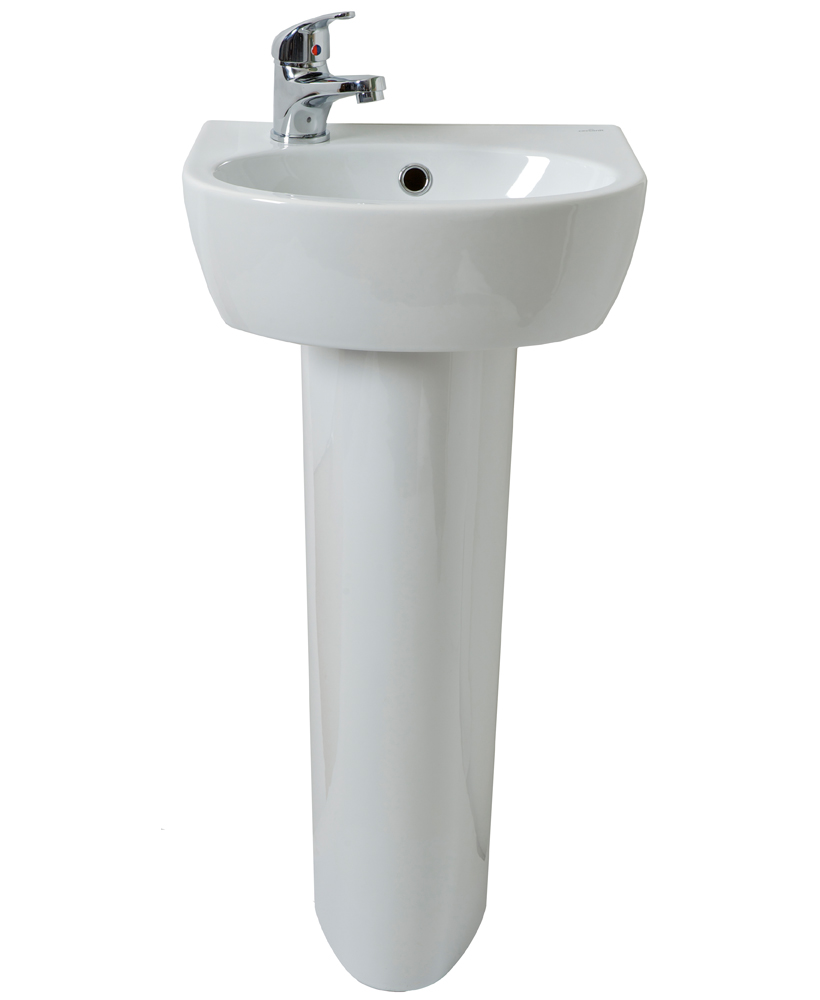 Prato Cloakroom 40cm Basin LH & Pedestal (1TH)