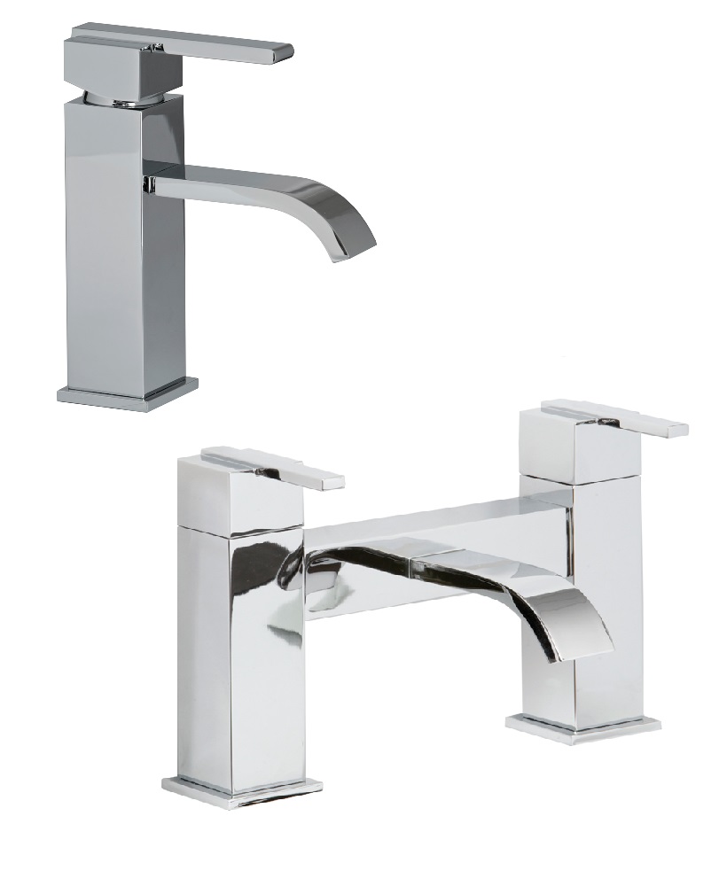 Polly Basin Mixer Tap and Bath Filler Set with FREE Click Clack Basin Waste