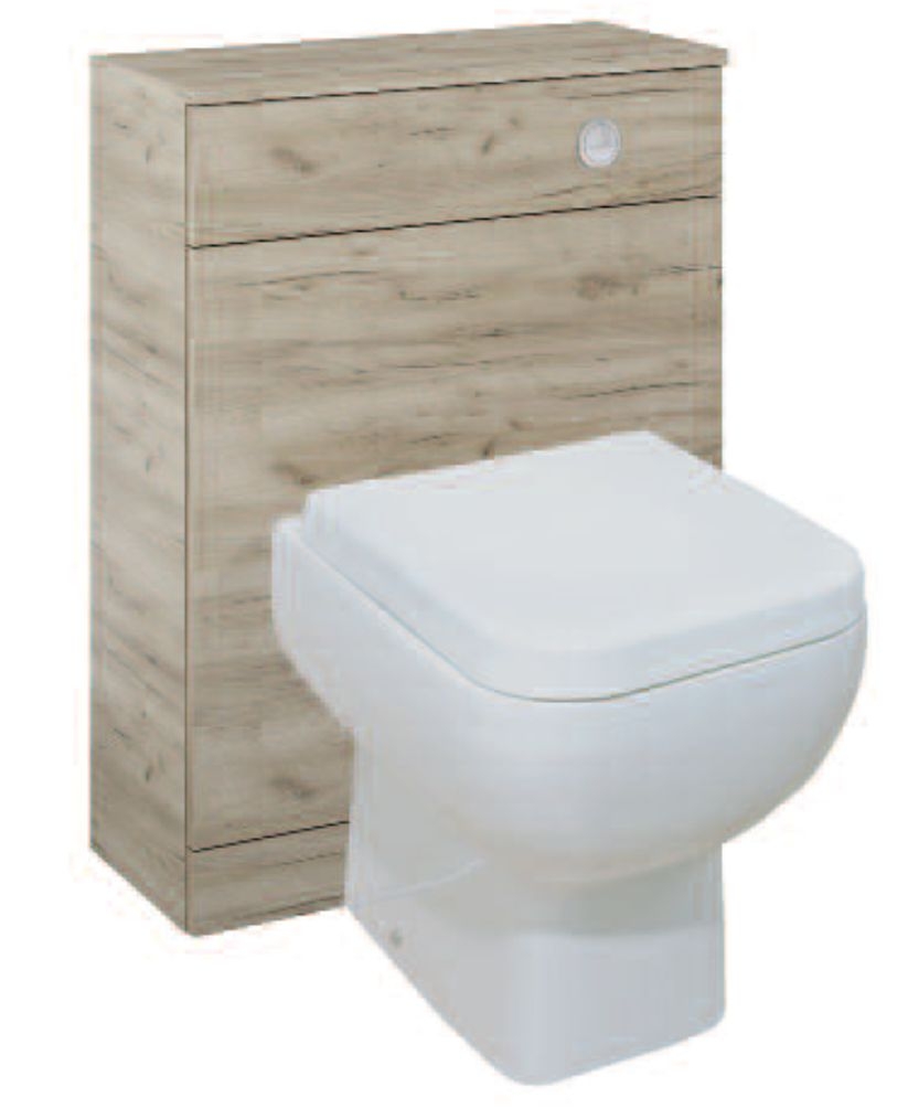 Paola Craft Oak Back to Wall Slimline Unit with Concealed Cistern