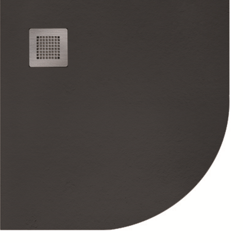 Slate 900 Quadrant Shower Tray Black - With Free Shower Waste