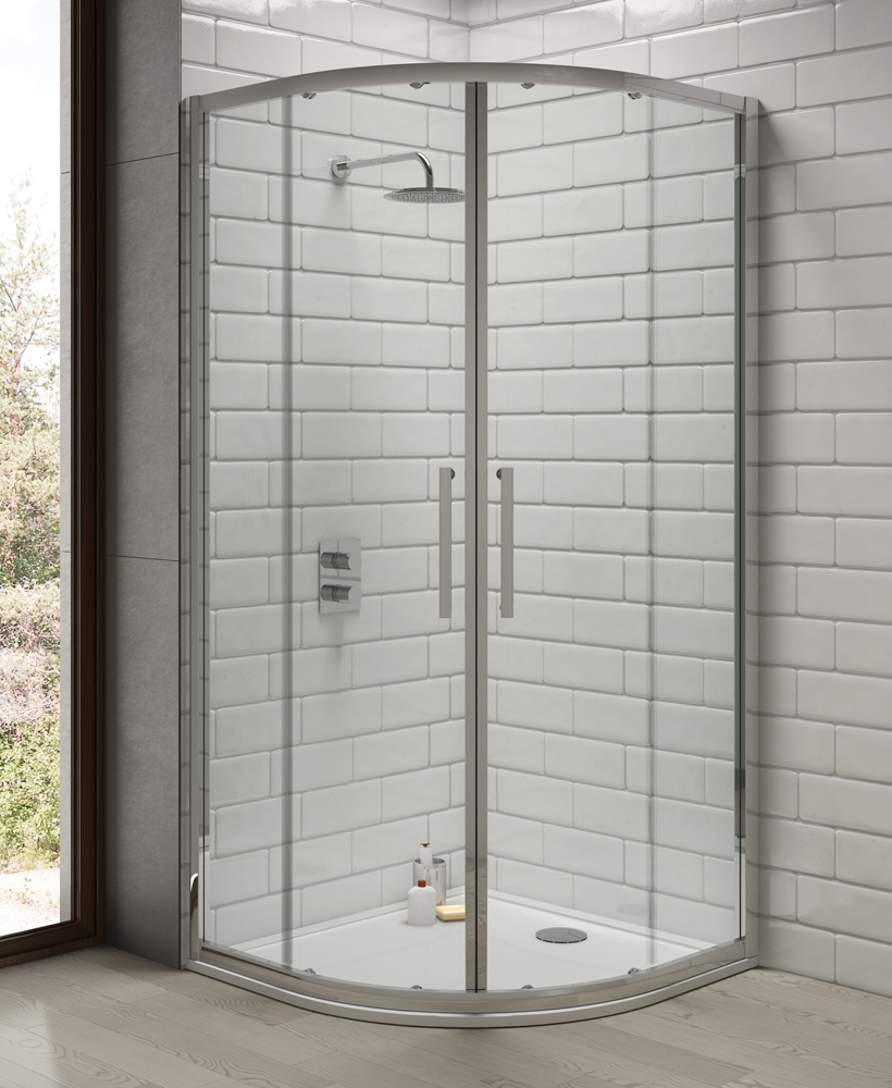 Rival 8mm 900 Quadrant Two Door Shower Enclosure - 850 - 880 mm