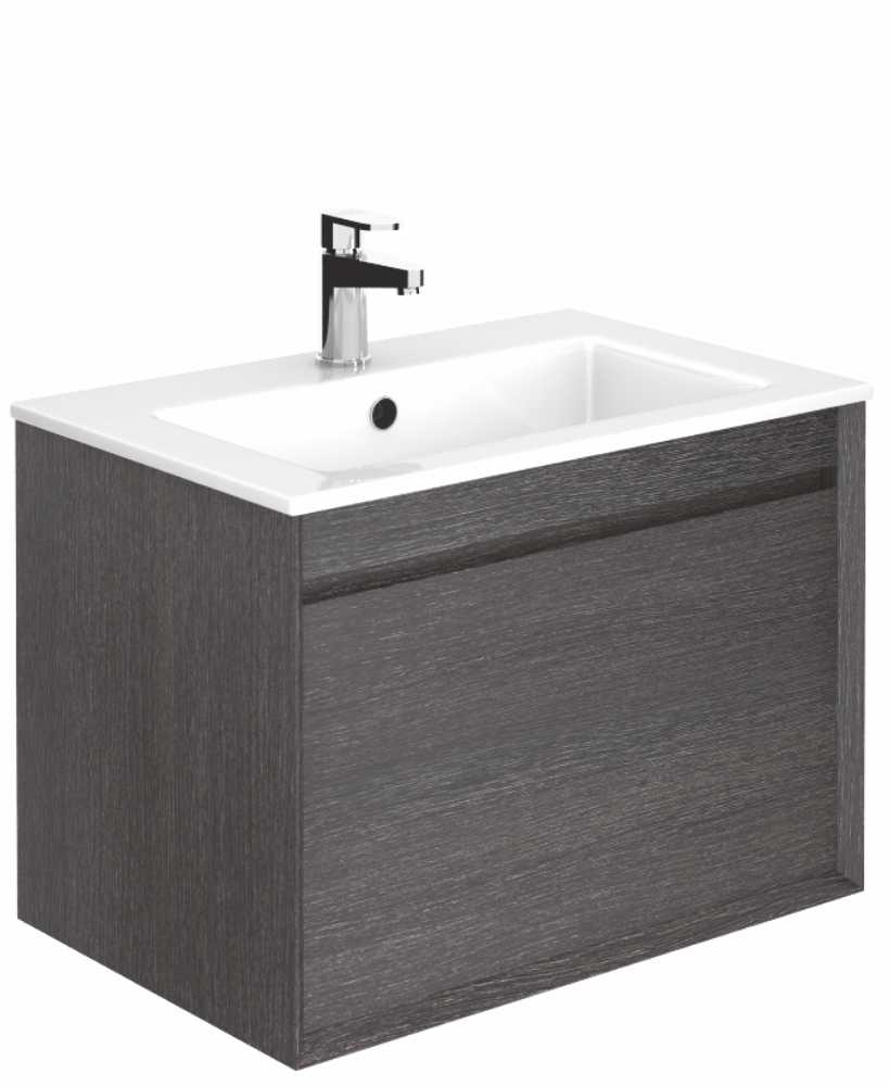 Regine Dark Wood 65 cm Wall Hung Vanity Unit and Basin ** Further Reductions**