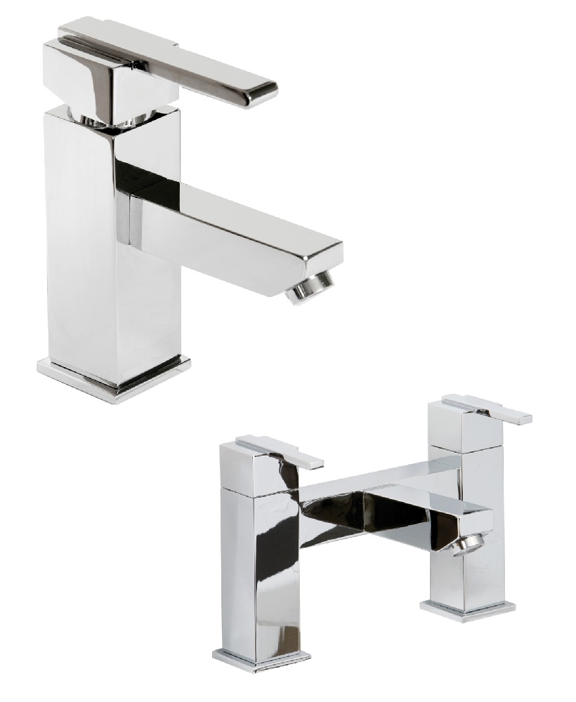 Riley Basin Mixer and Bath Filler Set with FREE Click Clack Basin Waste