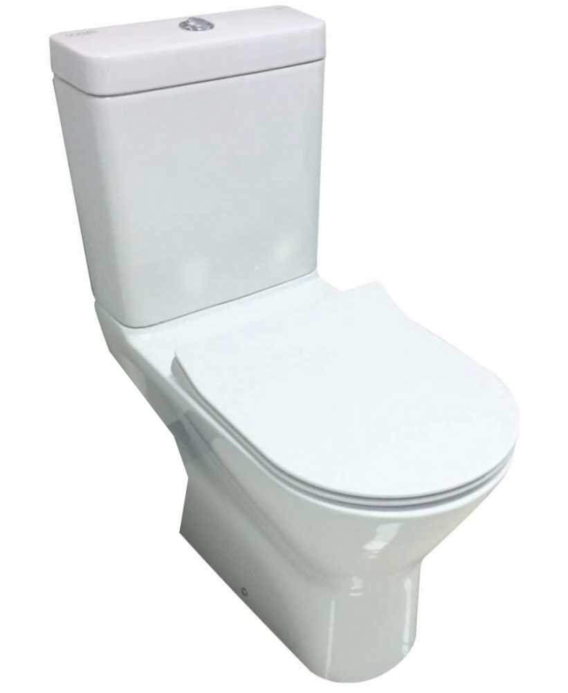 RAK Resort Comfort Height Close Coupled Rimless Toilet & SLIM Soft Close Seat