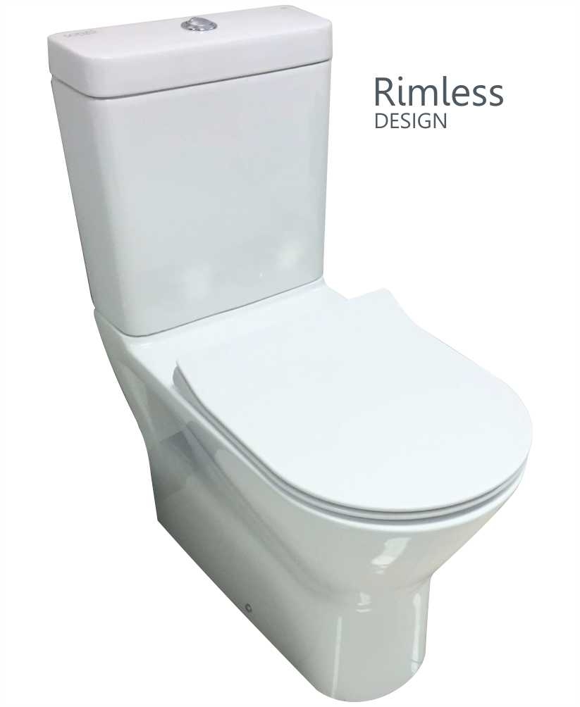 RAK Resort Comfort Height Fully Shrouded Rimless Toilet & SLIM Soft Close Seat