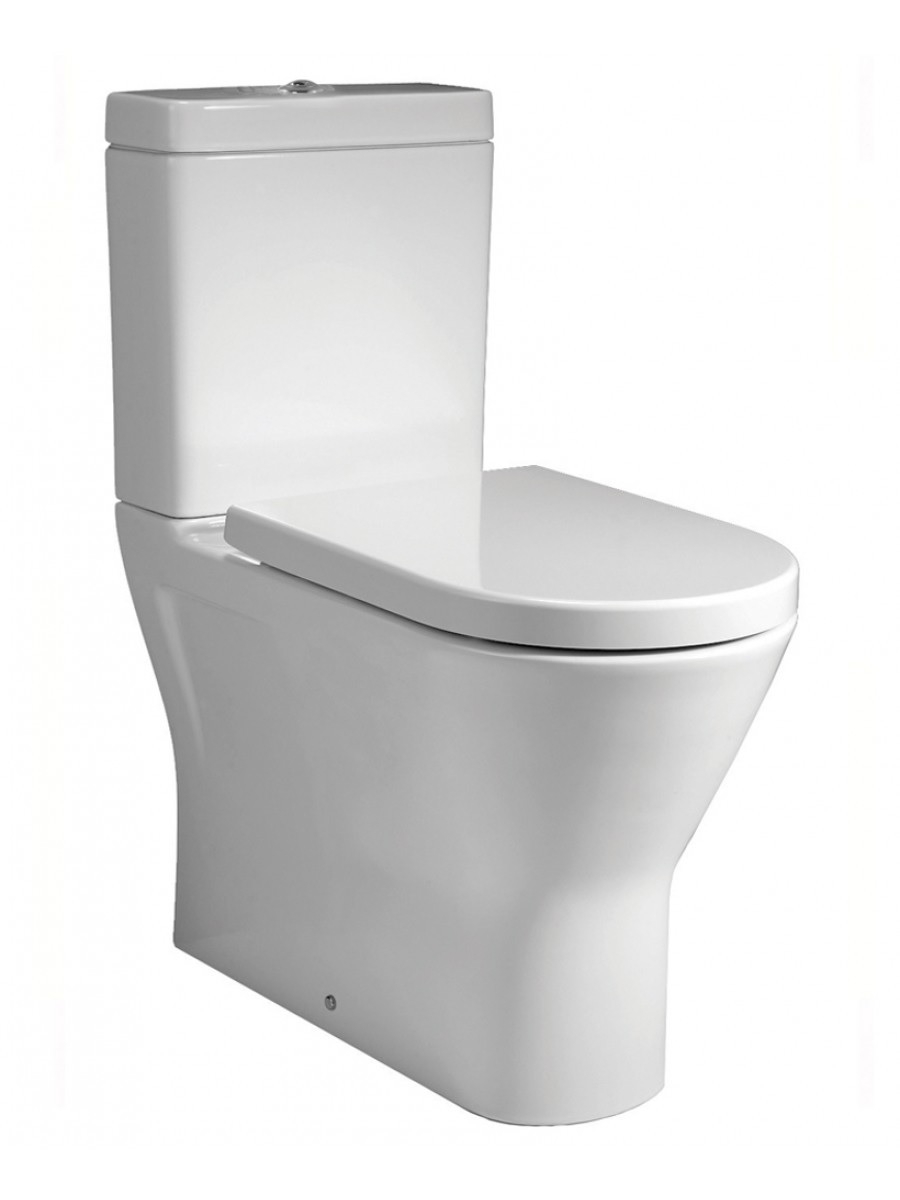 Resort Close Coupled Fully Shrouded RIMLESS Toilet & Soft Close Seat