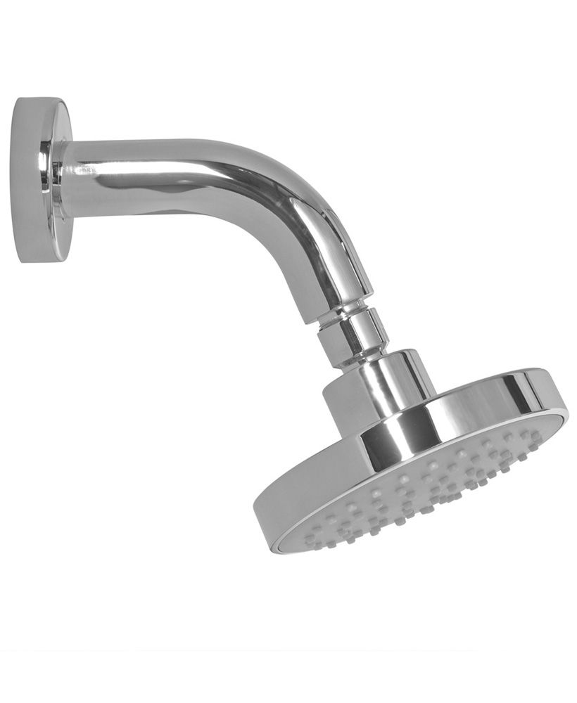 Ravia Round 120 Shower Head & 114 Wall Shower Arm - Grey Face