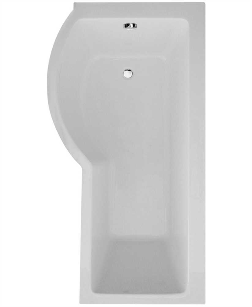 P Shape 1700 x 900 Left Hand Shower Bath with Bath Panel & Bath Screen