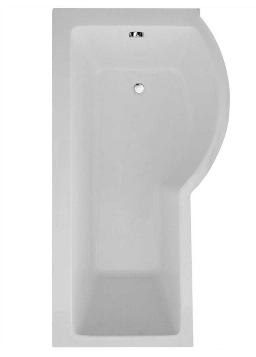 P Shape 1700 x 900 Right Hand Shower Bath with Bath Panel & Bath Screen