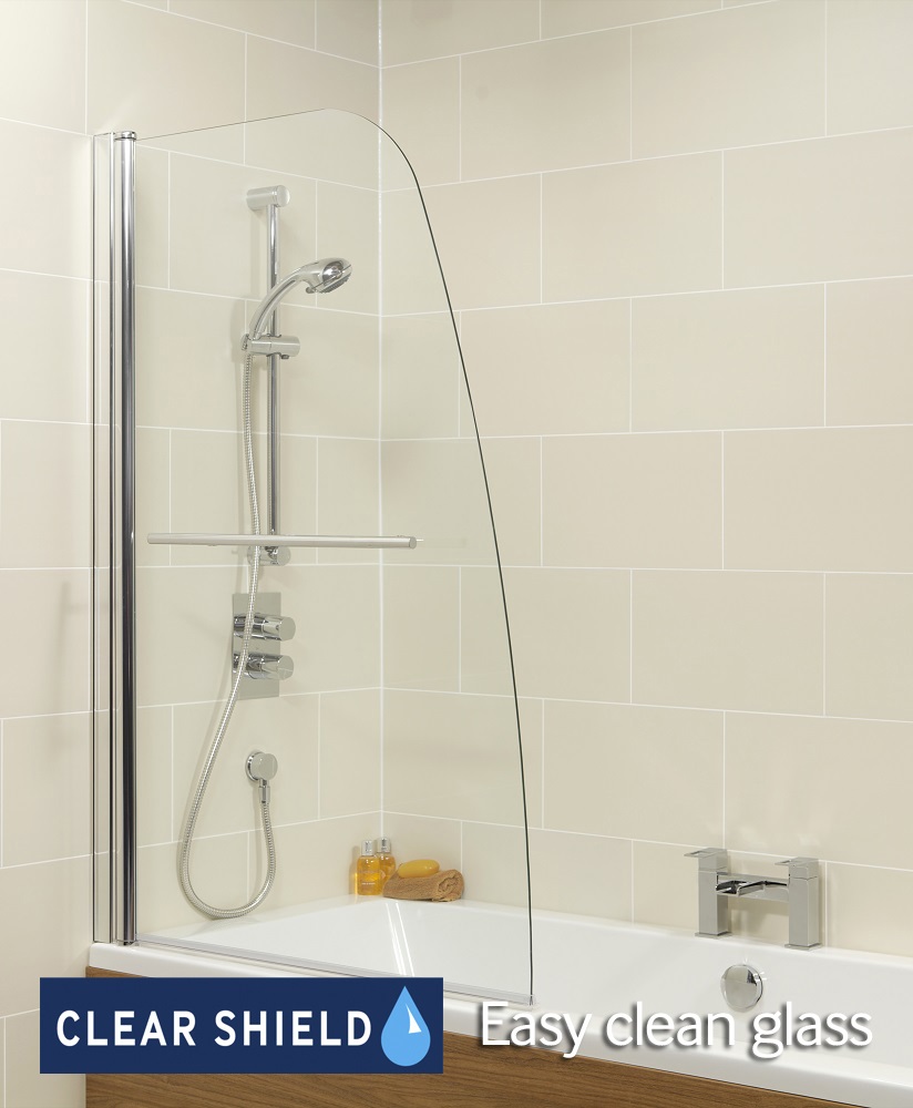 Single Panel Bathscreen with Towel Rail