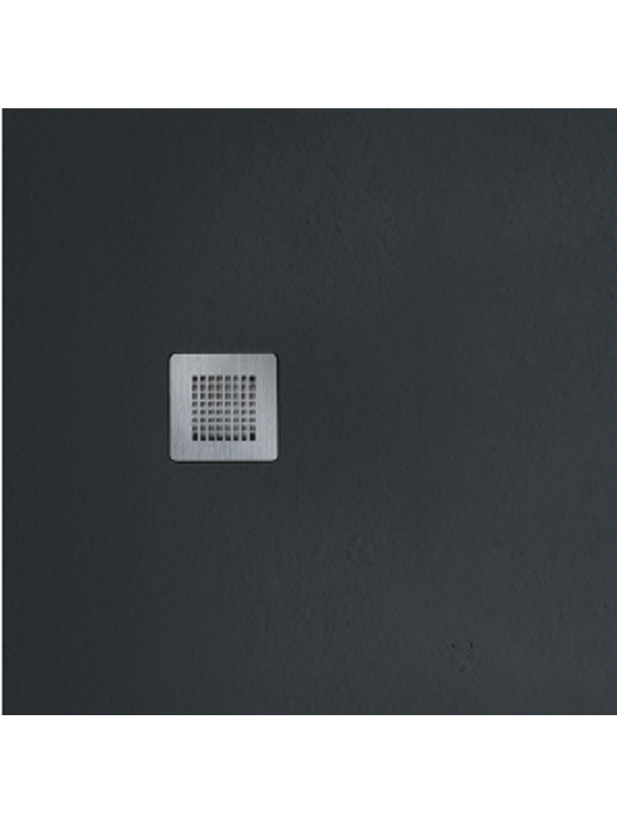 Slate 900 x 800 Rectangle Shower Tray Black - with FREE shower waste