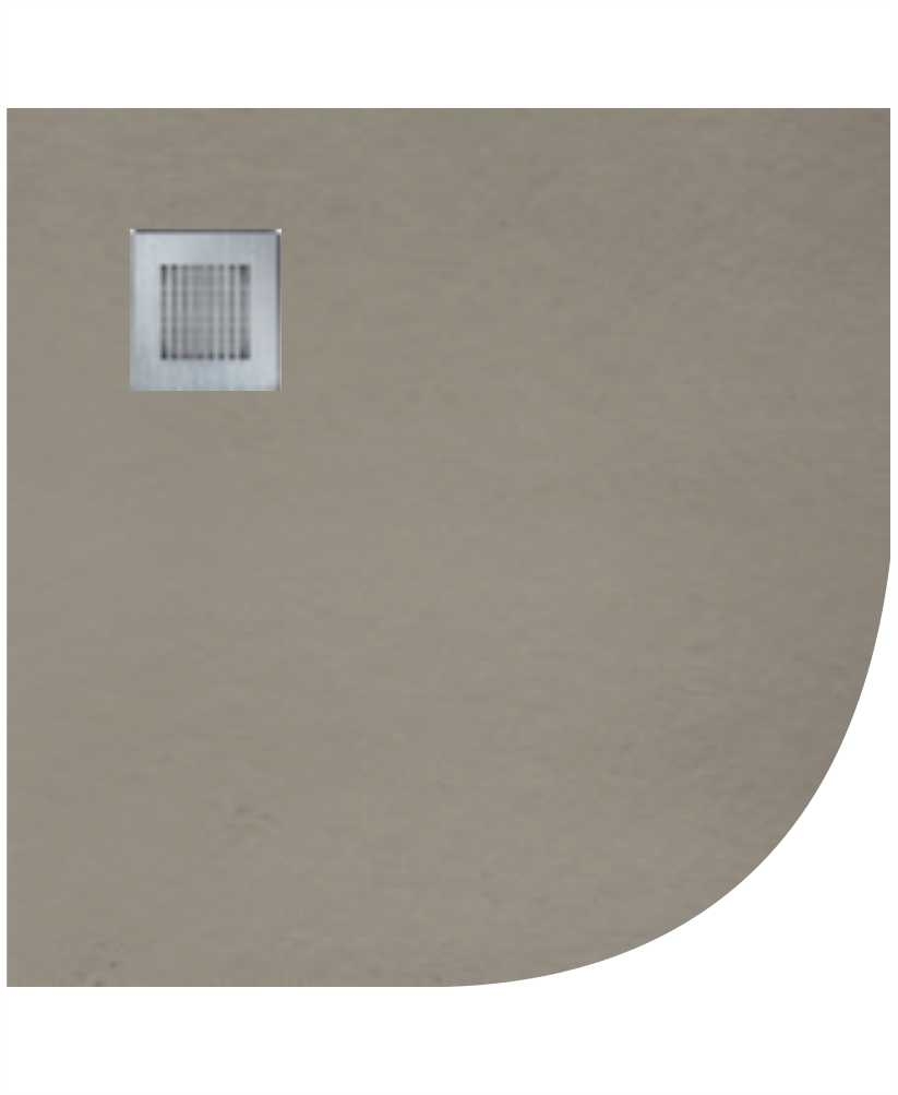 Slate 900 Quadrant Shower Tray Taupe - With Free Shower Waste