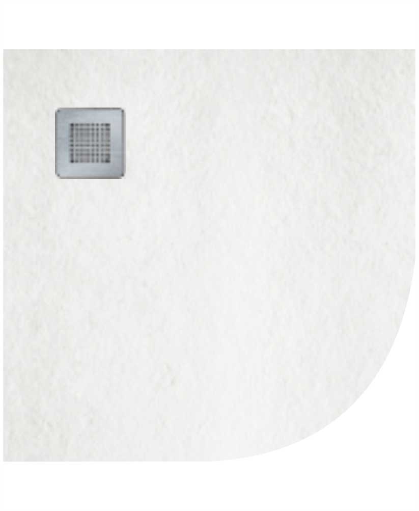 Slate 900 Quadrant Shower Tray White - With Free Shower Waste