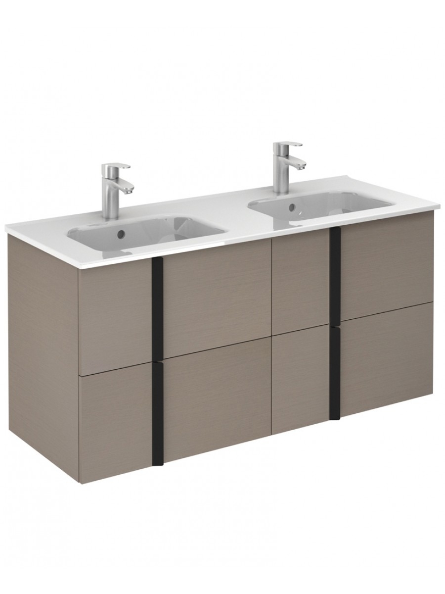 Athena Smokey Grey Wall Hung 120 Vanity Unit and SLIM Basin - 4 Drawer