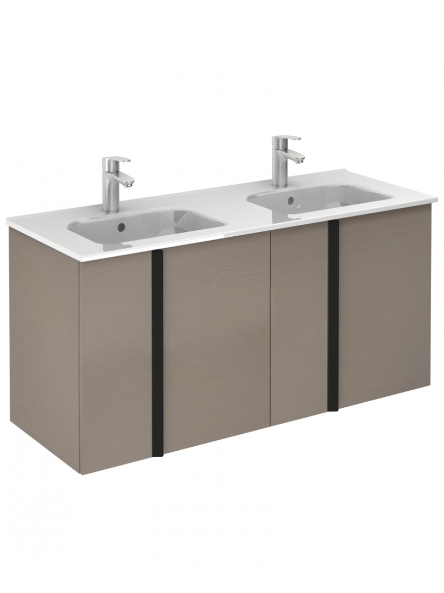 Athena Smokey Grey Wall Hung 120 Vanity Unit and SLIM Basin - 4 Door