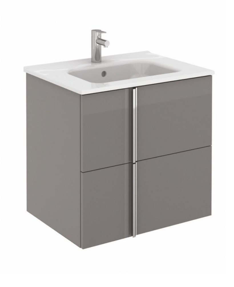 Athena 60cm Gloss Grey Vanity Unit with SLIM Basin - Drawers