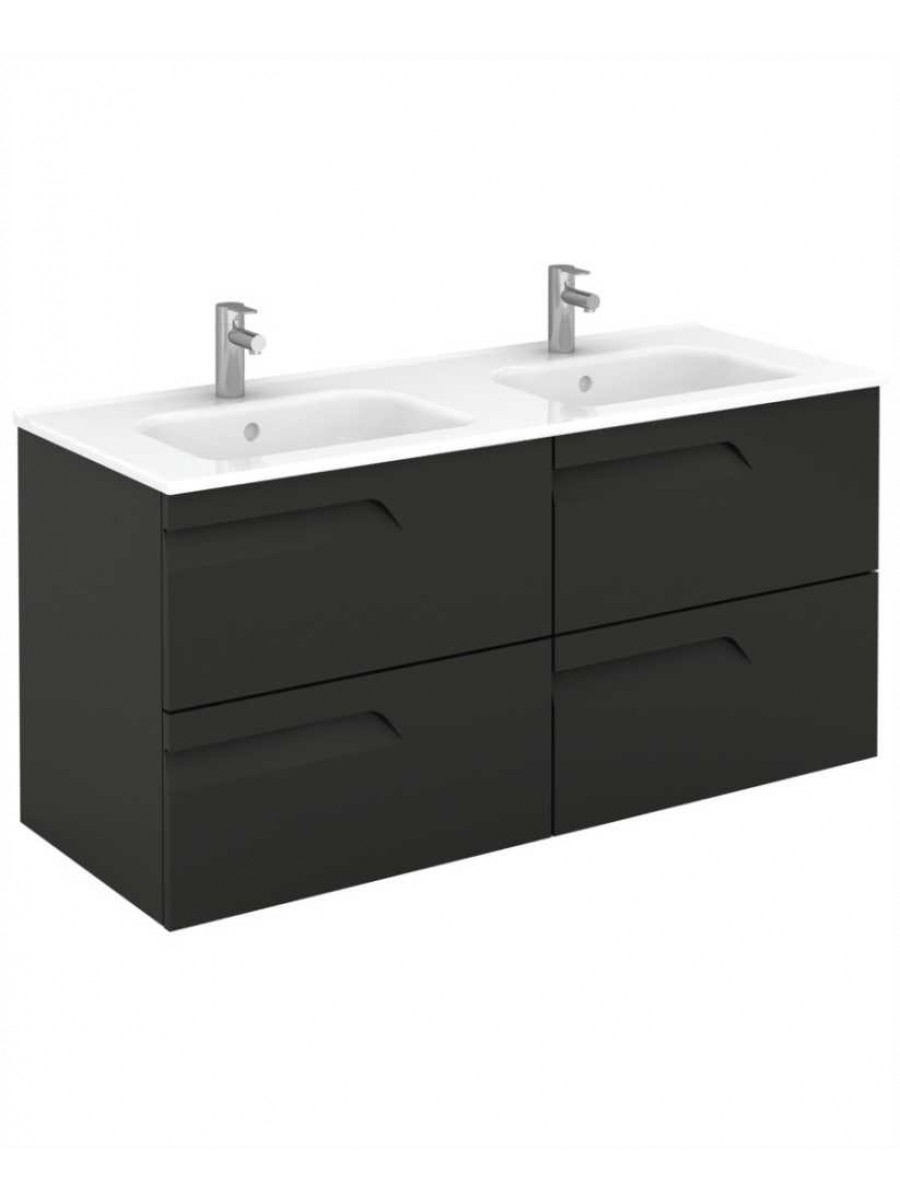 Pravia Gloss Grey 120 cm Wall Hung Double Vanity Unit and SLIM Basin - ** 60% Off
