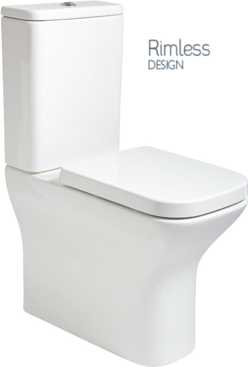 Sara Comfort Height Fully Shrouded RIMLESS Toilet and Soft Close Seat