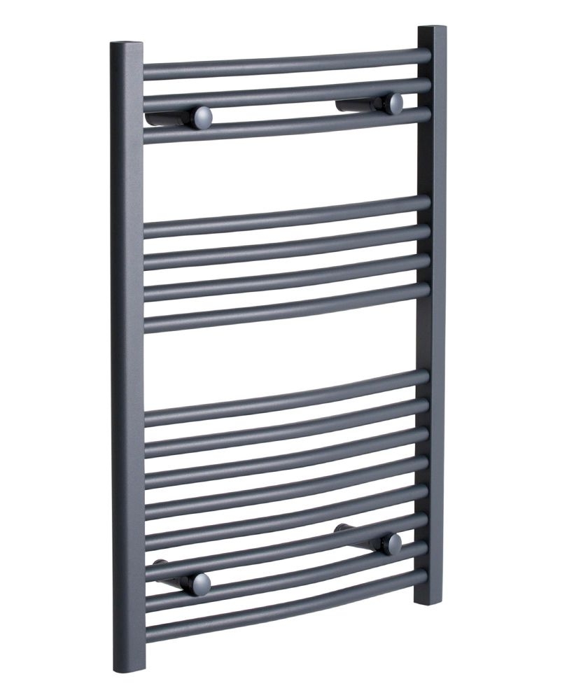 Curved 800 x 500 Heated Towel Rail Anthracite