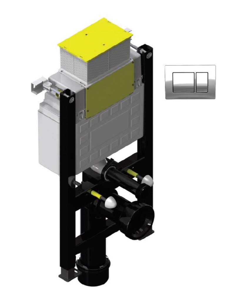 Fastfix High Frame for Wall Hung Toilet - Front & Top access - Square Controls -W420 x H780-880