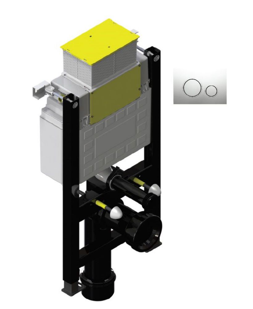 Fastfix High Frame for Wall Hung Toilet - Front & Top access - Round Controls
