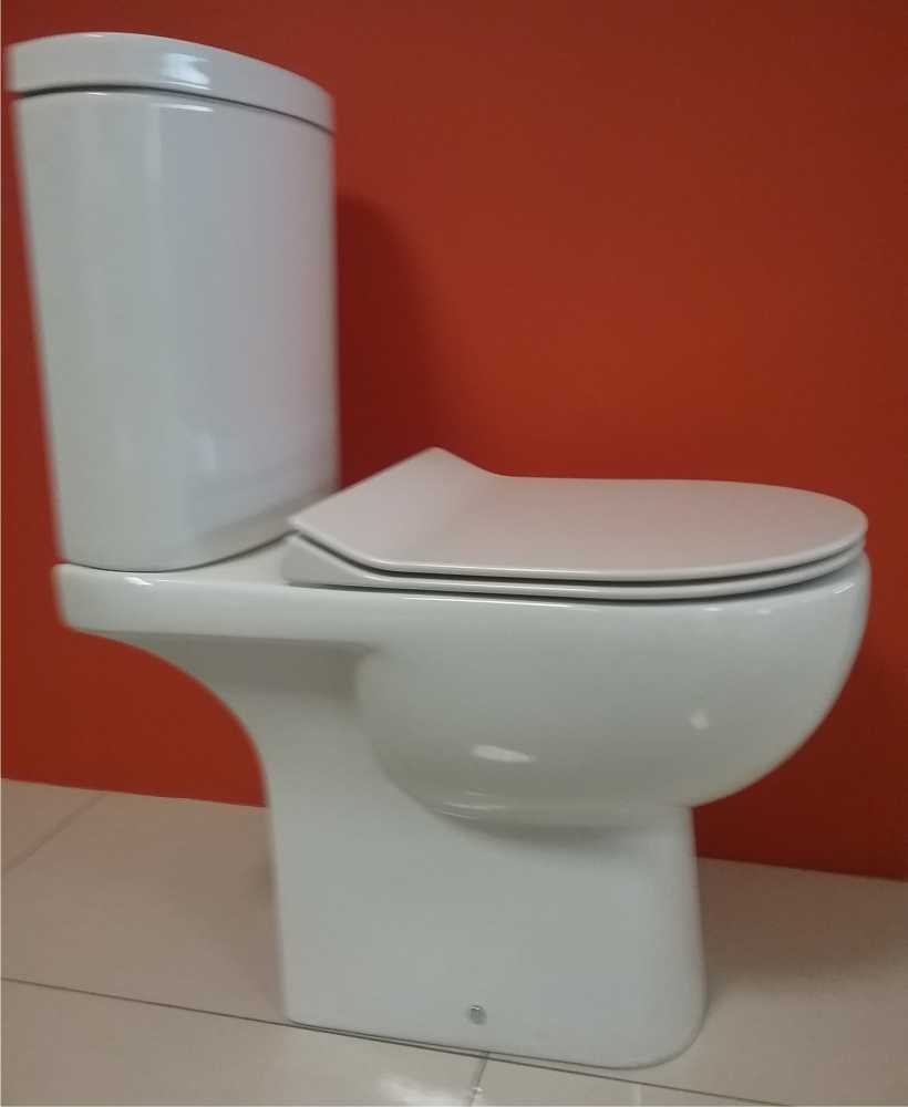 RAK Tonique Close Coupled Toilet & SLIM Soft Close Seat - Comfort Height - Projection 625mm
