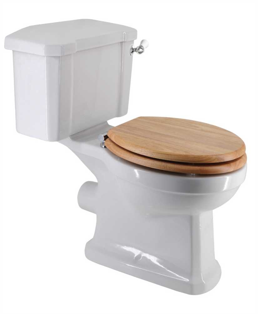 Sussex Traditional Close Coupled Toilet & Oak MDF Soft Close Seat