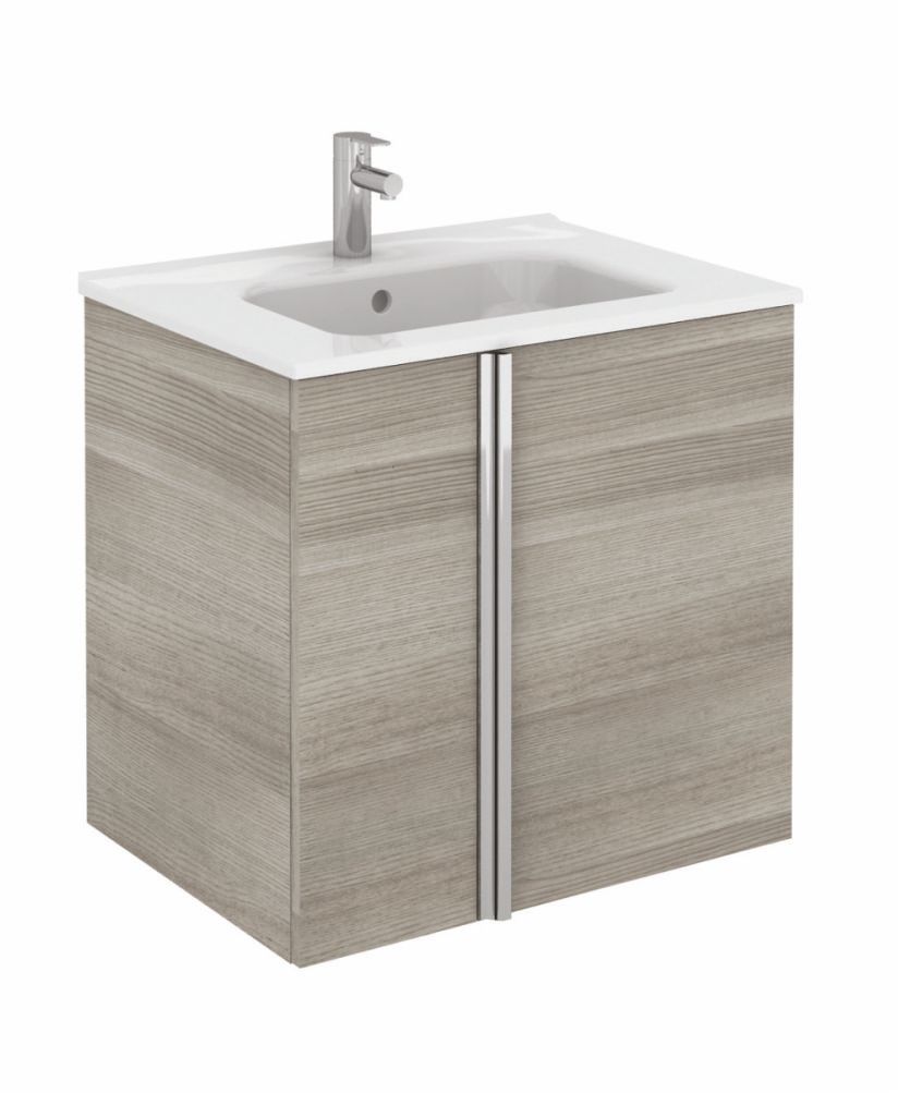 Athena 60cm Sandy Grey Vanity Unit with SLIM Basin Doors