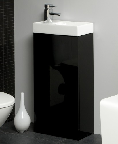 Slimline Vanity Units Space 40cm Black Floor Standing Unit Space 40cm Black Floor Standing Unit Cloakroom Basin Saving