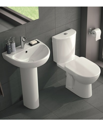 All Bathroom Suite Ranges Twyford E100 Round Toilet And Wash Basin Set