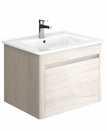 Elora Light Wood 60cm Vanity Unit And Basin Elora 60cm Light Wood Vanity Unit And Basin