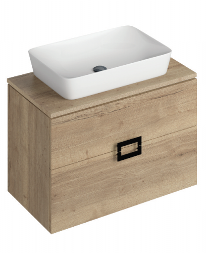 Ava Halifax Oak 80 Cm Wall Hung Vanity Unit And Enya Countertop Bath And Shower 40 Years In Bathrooms