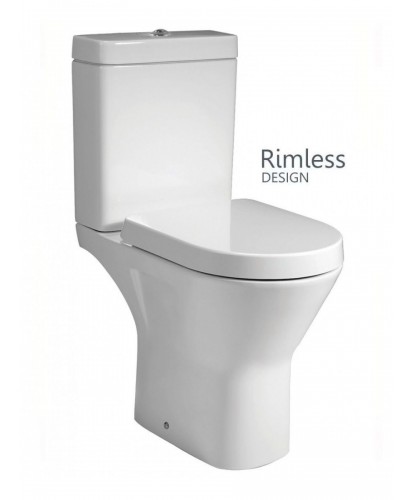 Rak Resort Comfort Height Close Coupled Rimless Toilet Soft Close Seat