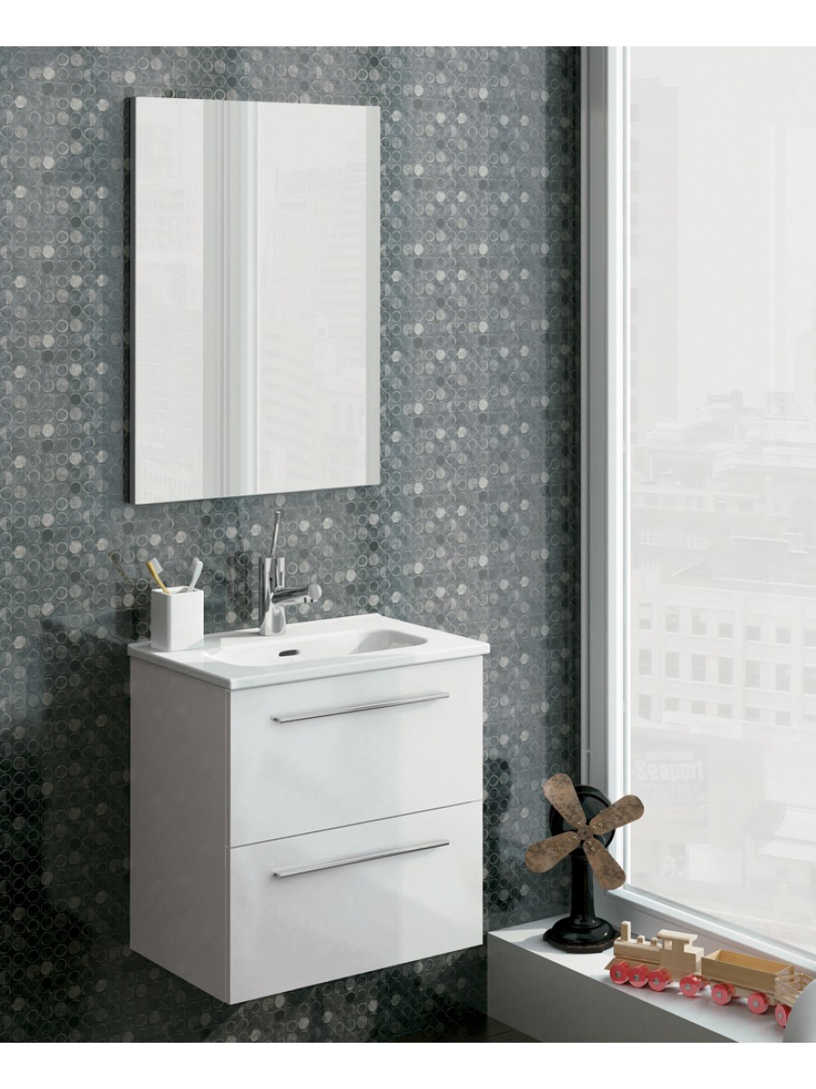 Zurich 50 Cm Gloss White Vanity Pack With Mirror Drawers