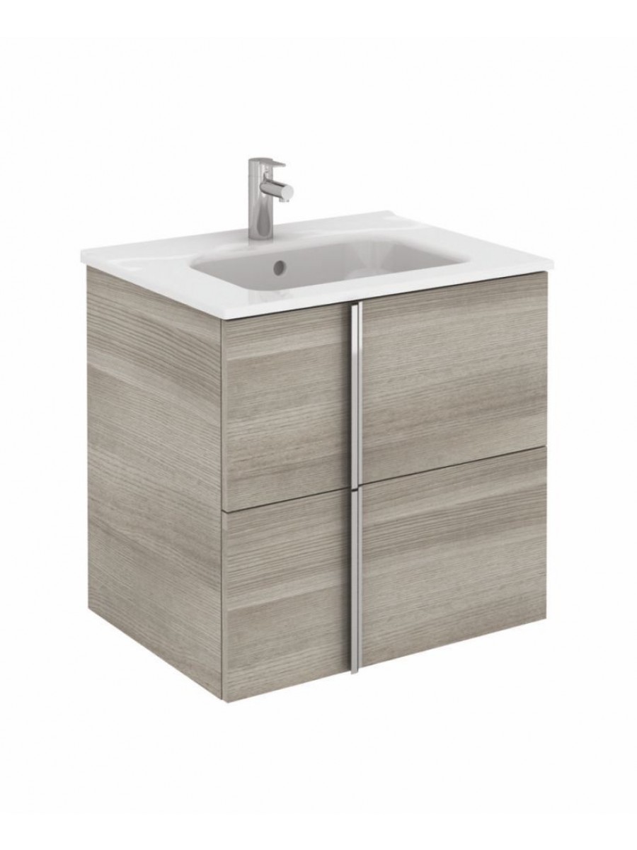 Athena 60cm Sandy Grey Vanity Unit With Slim Basin Drawers