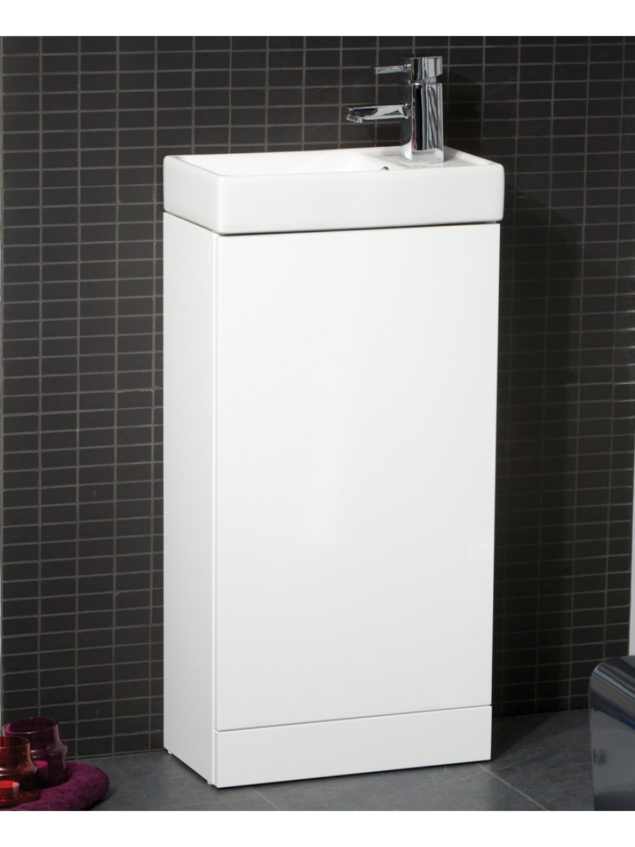 Space 40cm White Floor Standing Unit & Cloakroom Basin