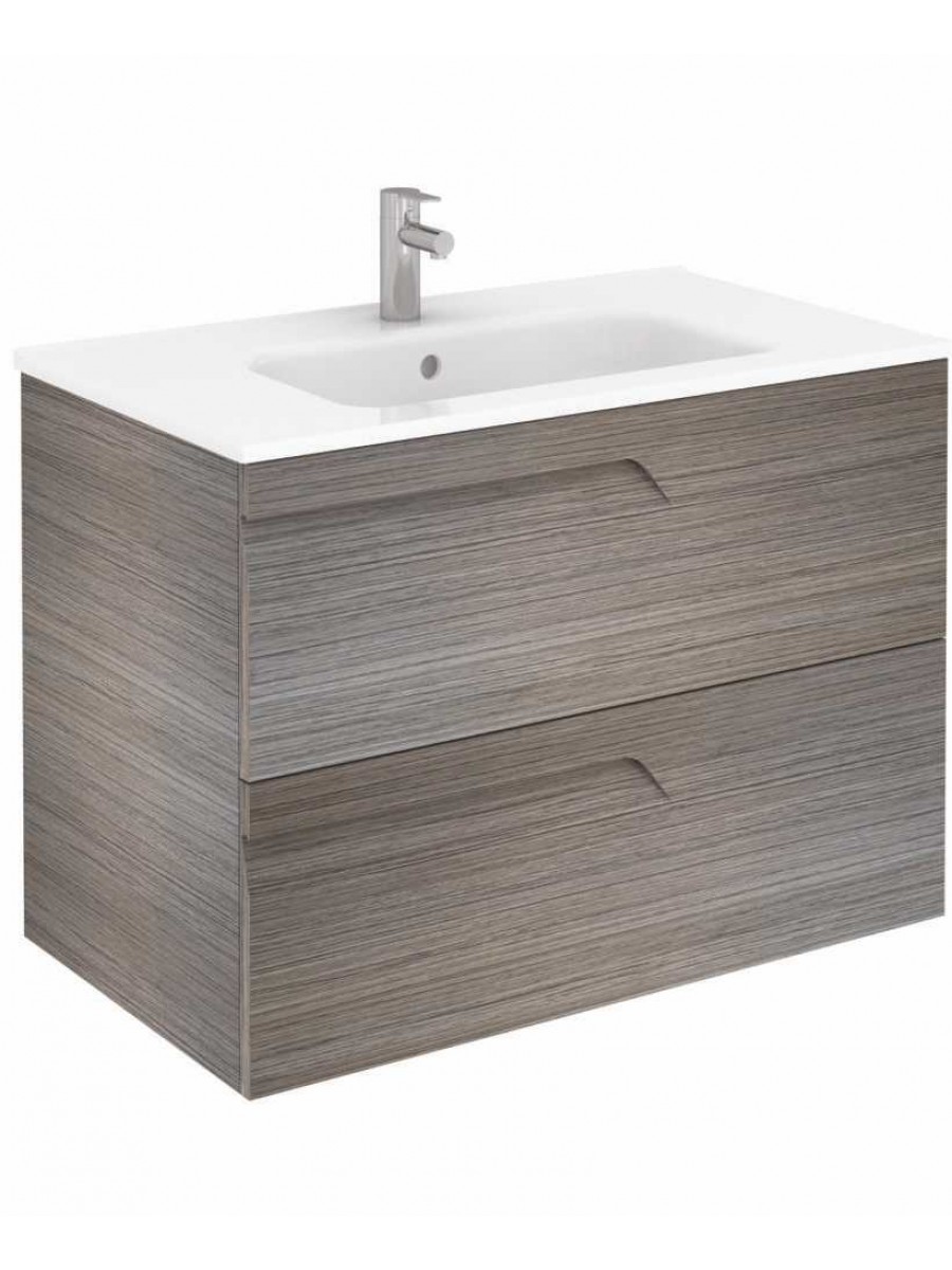 ... Furniture Ranges Pravia Ash 80 cm Wall Hung Vanity Unit and SLIM Basin