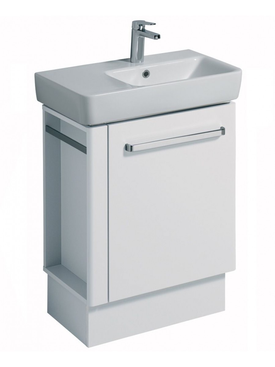 E200 650 White Vanity Unit Floor Standing with LH Towel Rail