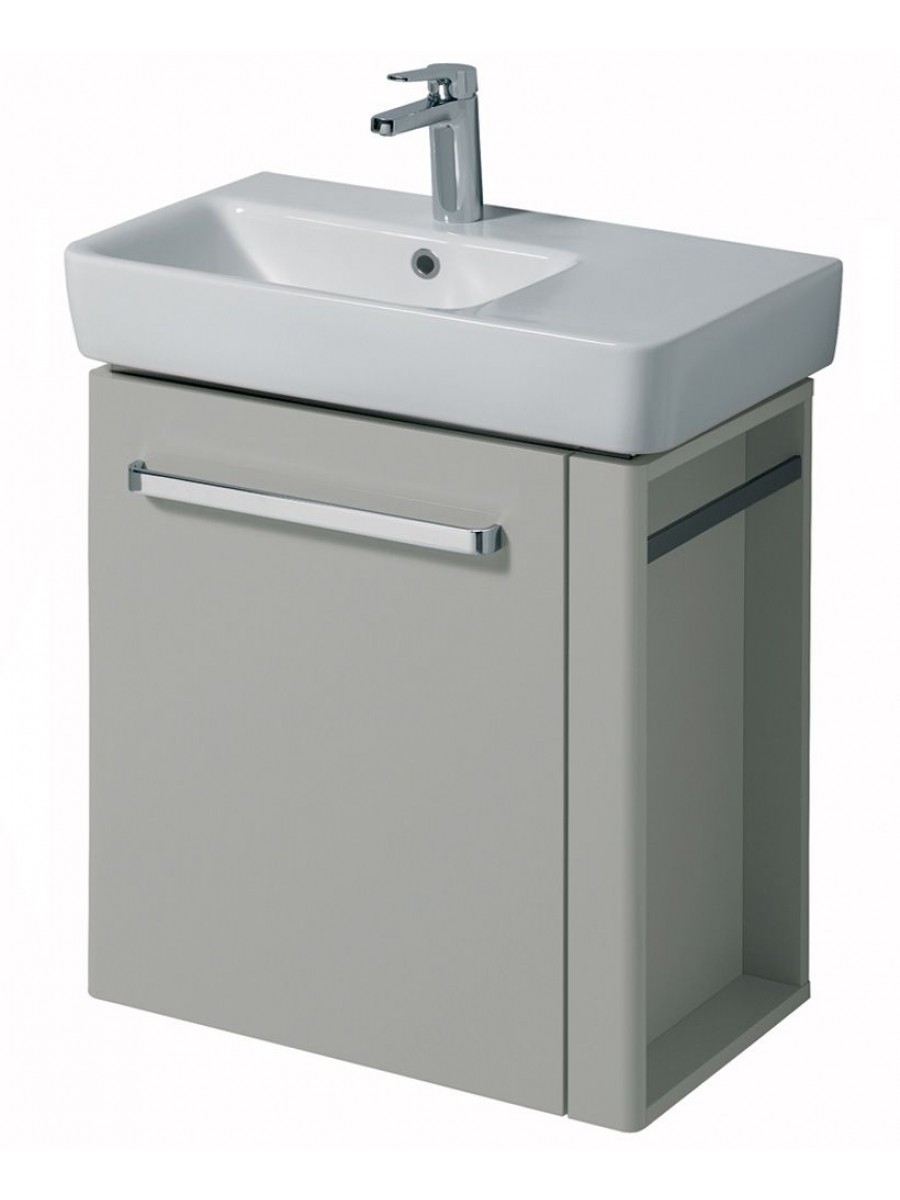 Slimline Vanity Units E200 650 Grey Vanity Unit Wall Hung with RH Towel