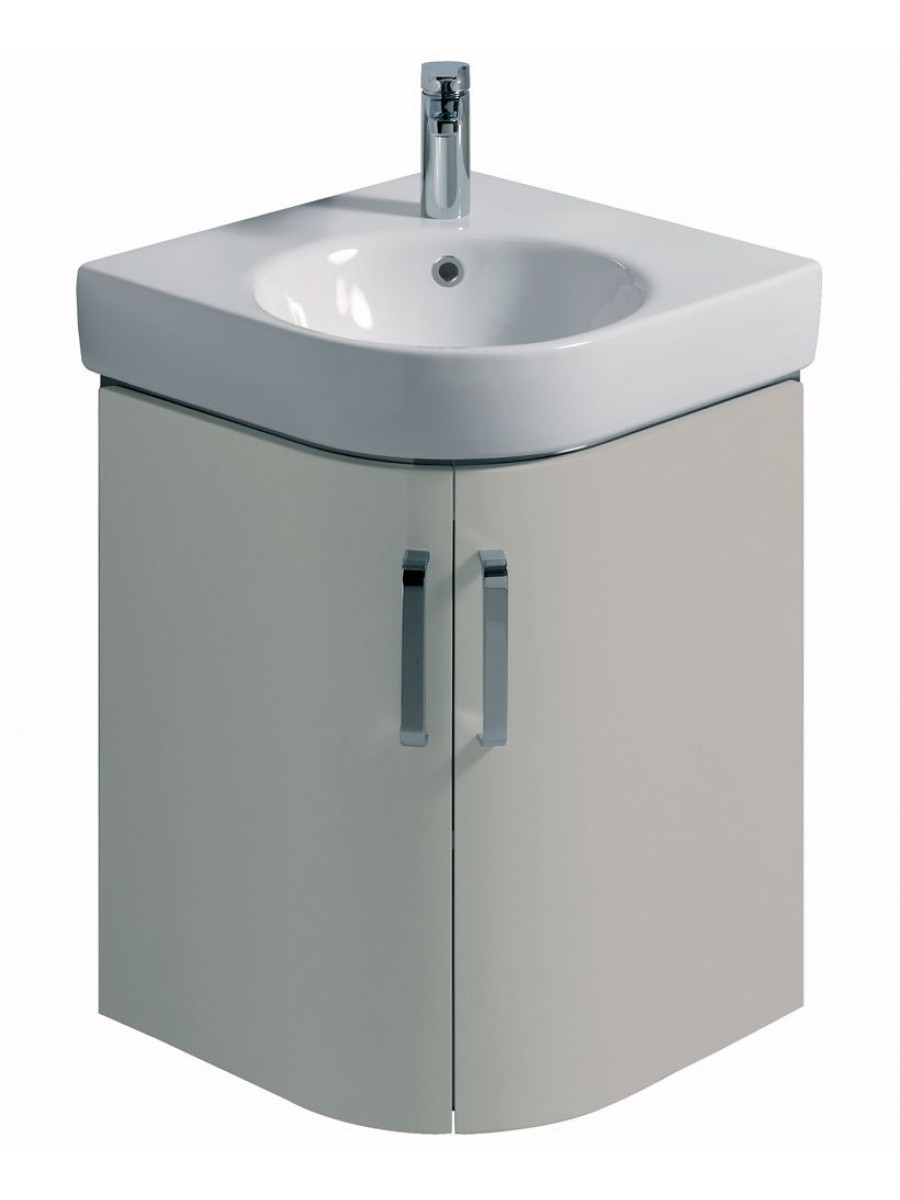 E200 500 Grey Corner Vanity Unit Wall Hung with 1TH Basin