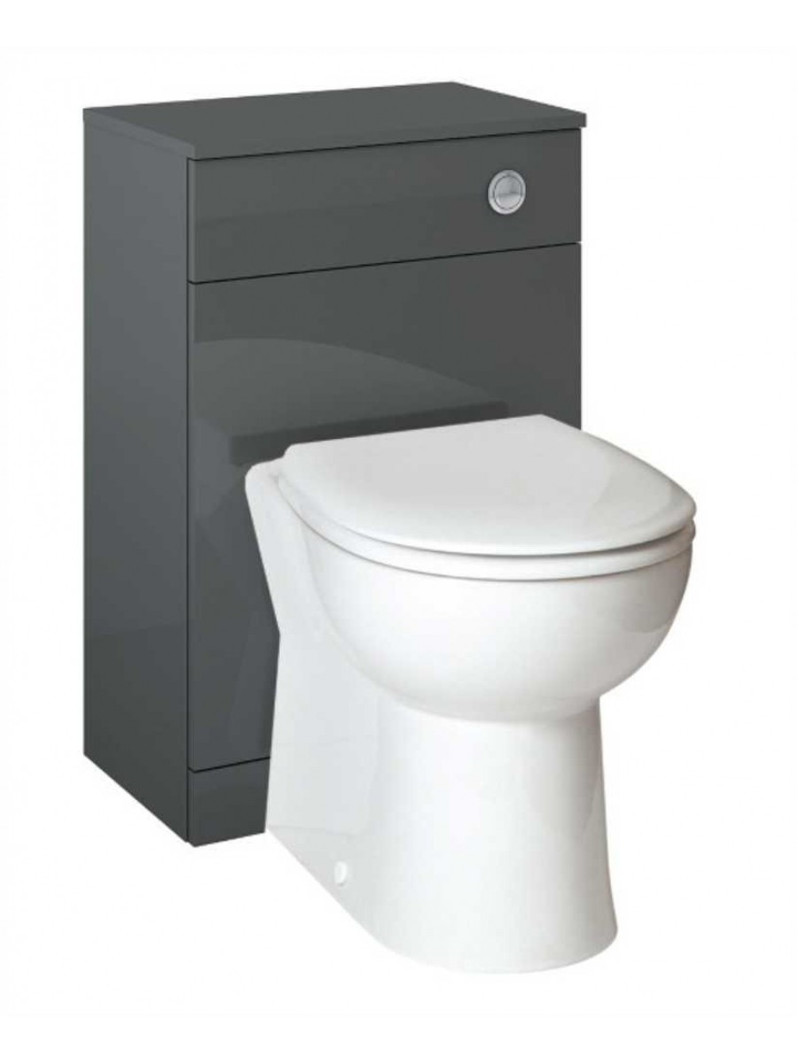 WC Units Blanco Gloss Grey Back to Wall Unit ** Includes Concealed Cistern