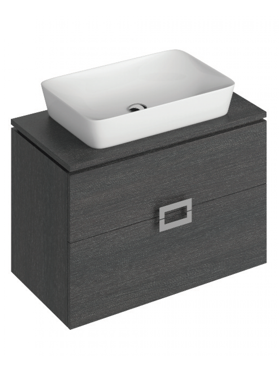 Ava Dark Wood Ava 80cm Base Unit Dark Wood Enya Basin